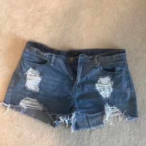 Forever 21 ripped denim shorts